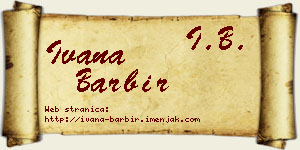 Ivana Barbir vizit kartica